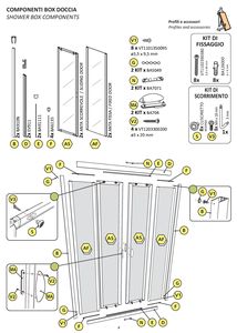 Tùy chỉnh kích thước pastel trắng thích hợp tắm màn hình bền Acrylic PVC với trượt trung tâm mở nhà khách sạn tắm phòng tắm dự án - Product Image 5