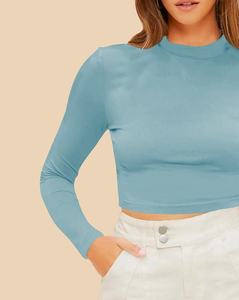 Nouveauté Haut court personnalisé pour femmes avec impression de logo élégant Vêtements courts en tricot Design OEM Prix de gros - Product Image 2