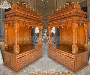 Contemporary Teak Wood Handmade Puja Mandir Best Quality Indian Teak Wood Mandirs Design Modern Look Teak Wooden <b>Temple</b> <b>Home</b> UK - Product Image 3