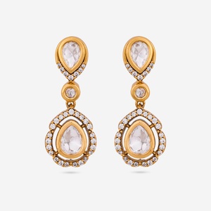 Boucles d'oreilles de mariage en forme de goutte d'eau Kundan - Product Image 1