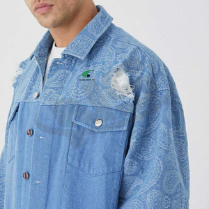 Trendy Casual <b>Denim</b> <b>Jacket</b> For Men Solid Color Cotton Jeans Outerwear <b>Lightweight</b> Slim Fit Fashionable Streetwear - Product Image 3