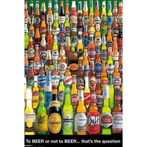 Póster moderno 'To Beer or Not to Beer' en material de lona con marco negro para decoración de pared - Product Image 5
