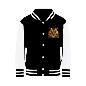 Veste de sport décontractée en patchwork tigre, en toile et cuir réversibles, imperméable et brodée, taille XS à XL, pour l'automne - Product Image 1