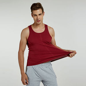Wholesale Custom Logo <b>Mens</b> <b>White</b> <b>Vest</b> High Quality Breathable Custom Color Sleeveless Cotton Breathable Seamless Singlets - Product Image 3