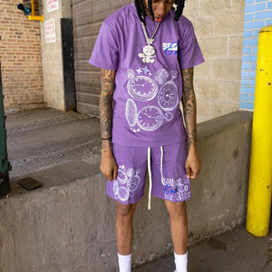 Chándales bordados con logotipo personalizado para hombre, chándal personalizado, conjuntos unisex, conjunto corto de dos piezas para correr para hombre - Product Image 2