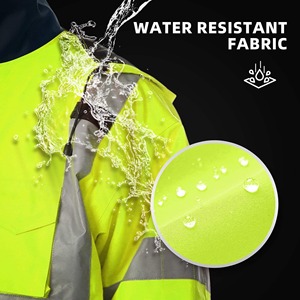 Veste de sécurité haute visibilité pour la construction, réfléchissante, imperméable, personnalisable, veste de travail pour homme, réversible, poche avant, matière polyester - Product Image 5