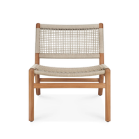 Chaise longue en corde tressée de haute qualité, cadre en teck, imperméable, pour l'extérieur, hôtel, villa, appartement, mobilier de jardin