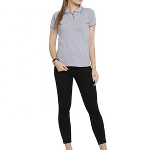 เสื้อโปโลรักบี้ผู้หญิง2โทนสีโอเวอร์ไซส์ปกลายทางแขนยาวชุดใส่เล่นกอล์ฟสีตามสั่ง - Product Image 5