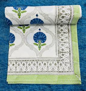 100% Cotton Indian Hand <strong>Block</strong> Printed Comforter Set <strong>2</strong> Pillows Solid Pattern 300tc Thread <strong>Count</strong> Eco-Friendly Organic Handmade - Product Image 4