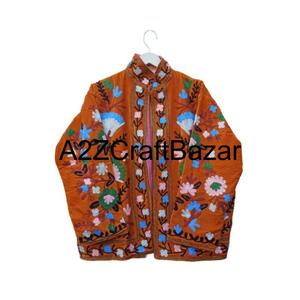 Chaqueta de Invierno Elegante Hecha a Mano para Mujer, Ecológica, Transpirable, 100% Algodón con Bordado Floral Suzani, Regalo Perfecto - Product Image 3