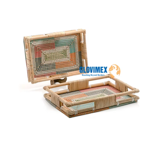 Top Vente Produit Bambou Rotin Plateaux Décoratifs Maison Alimentaire À Manger Plateaux Décor Naturel Conception Personnalisée Pour Le Décor De Restaurant - Product Image 1