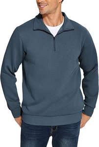 High Quality Casual Hoodies Custom Logo <b>Men</b> Fleece <b>Sweatshirt</b> Quarter 1/4 <b>Half</b> <b>Zip</b> up High Neck Oversize Pullover Thermal OEM - Product Image 3