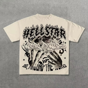 T-shirt personnalisé 100% coton tricoté lourd délavé pour hommes femmes Boxy recadrée Streetwear DTG imprimé T-shirt sur mesure - Product Image 1