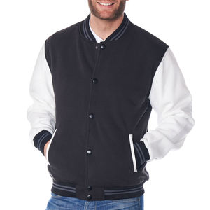 Custom Embroidery Front 100% Cotton Winter Casual Varsity <b>Baseball</b> <b>Jacket</b> <b>Men</b> Lightweight Eco-Friendly Breathable Stand Collar - Product Image 2