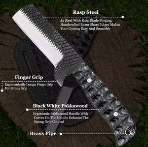 Cuchillo de Supervivencia con Funda de Cuero, Cuchillo de Acero de Damasco de Alta Resistencia, Cuchillo de Camping, Personalizable OEM/ODM - Product Image 6