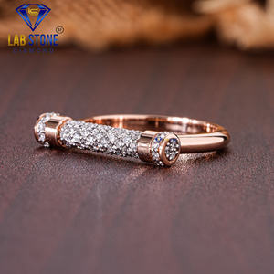 Bague en diamant Lab-Stone Party Wear 0.475 TDW Diamant taille ronde Or rose Couleur EF-VS - Product Image 2