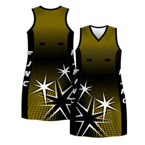 High Quality 100% Polyester <b>Netball</b> Dress Custom Made Sleeveless Sportswear with Full Logo Printing Plus Size Best Material - Product Image 4