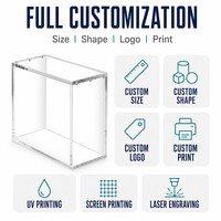 Boîte de rangement en acrylique sur mesure pour cartes, design multi-fentes, couvercle magnétique, vente en gros