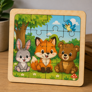 Puzzle en MDF 20 pièces, plateau de puzzle en MDF, jeu de puzzle en bois MDF, puzzle en MDF découpé au laser, jouet puzzle en MDF personnalisé, plateau de puzzle DIY en MDF - Product Image 2