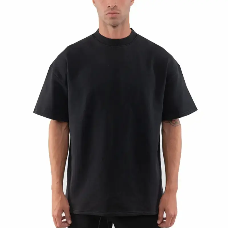 2023 OEM high quality heavy vintage custom tshirt oversized tshirts drop shoulder t-shirt mock neck cotton body fit