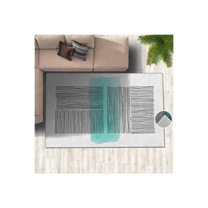 Tapis imprimé numérique de détail de ligne abstraite pour le tapis de modèle de rectangle de hauteur de pile de peluche de chambre à coucher et de couloir de salon - Product Image 3