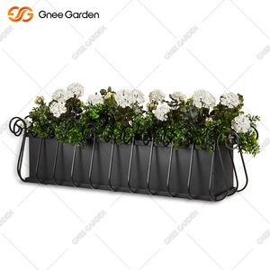 Jardinière carrée en acier galvanisé noir de 59 L, écologique, minimaliste, pour jardin extérieur, vente en gros, commande en gros - Product Image 6