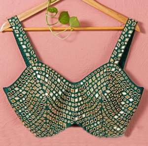 Lehenga Choli-Espejo de aluminio de alta calidad, Color verde, para trabajo de secuencia, novedad, 2022 - Product Image 2