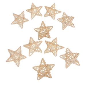 Colgantes decorativos para árbol de Navidad, Bola de mimbre, estrellas, adornos para el hogar - Product Image 1