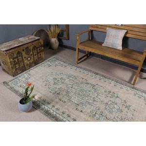 Alfombra Turca Vintage, Alfombra de Lana Marroquí Verde de 4.3x8.1 pies - Product Image 5