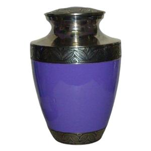 Urnas de cremación para adultos de latón de alta calidad con Peltre grabado y urnas funerarias de metal con acabado de color azul - Product Image 1