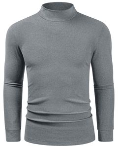 New Soft <b>Mock</b> Neck Sweatshirt Fleece Lining Long Sleeve Half <b>Turtleneck</b> Pullover Shirts for Men Autumn Winter - Product Image 2