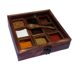 Wholesales Supply Wooden Spice Boxes for Kitchen Available Handmade Wooden Masala Box at Affordable <b>Price</b> - Product Image 5
