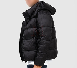 Chaqueta acolchada transpirable personalizada para hombre, cómoda ropa de abrigo de invierno de alta calidad con cuello levantado de tela pesada, estilo callejero - Product Image 3