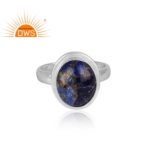 Meilleure vente Bague en argent sterling fin Mojave cuivre Lapis Lazuli pierre précieuse Fabricant de bijoux personnalisé - Product Image 3