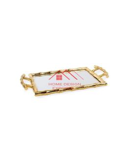 Bandeja para servir alimentos de Metal hecha a mano con acabado dorado 2025, bandeja para servir alimentos y bebidas de lujo con diseño personalizado - Product Image 5