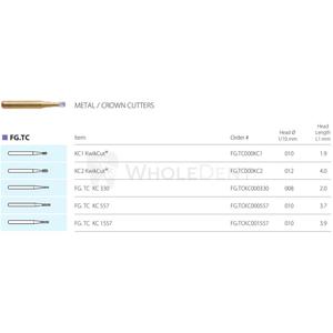 เครื่องตัดโลหะ/ครอบฟันสำหรับเครื่องมือผ่าตัดทางทันตกรรม MDT FG คาร์ไบด์ - Product Image 1