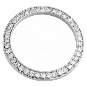 Lujo Pave ajuste corte redondo reloj bisel amarillo oro plata tono Iced Out anillo reemplazo reloj piezas al por mayor - Product Image 2