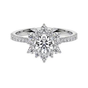 อัญมณีที่เกี่ยวกับราคะตัด4.00Ct แล็บเพชรที่ปลูกแหวนที่ได้รับการรับรองว่าเป็นรูปดอกทานตะวันรัศมีแหวนที่ได้รับการรับรอง IGI สำหรับผู้หญิงเครื่องประดับแฟชั่นสุดอินเทรนด์14K - Product Image 5