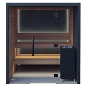 סאונה חיצונית מודרנית עם חימום אינפרא אדום רחוק, חדר סאונה מעץ ארז מלא וג'קוזי ספא - Product Image 6