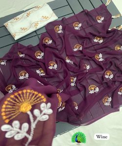 Saris en soie en gros à des prix imbattables, tissu en soie georgette, vêtements traditionnels indiens, saris de soirée, provenant de l'usine - Product Image 2