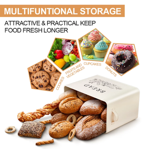 Large Iron Bread <b>Box</b> with Handles, <b>for</b> Kitchen Counter Bread <b>Box</b>, with Cutting Board Cover Bracket - Product Image 6