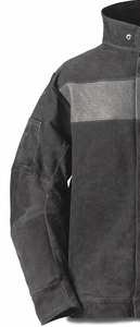 Chaqueta de soldadura de protección industrial, tela de cuero y algodón, ignífuga, resistente, chaqueta de soldadura de alta resistencia - Product Image 5