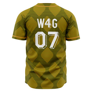 Maillots de baseball personnalisés W4G pour hommes imprimés personnalisés, respirants, évacuation de l'humidité, grande taille, bas prix, livraison sans tarif - Product Image 2