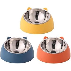 Ensemble de deux bols pour animaux de compagnie en acier inoxydable, plat de nourriture et d'eau pour chat et chien avec plateau, pour usage domestique - Product Image 5
