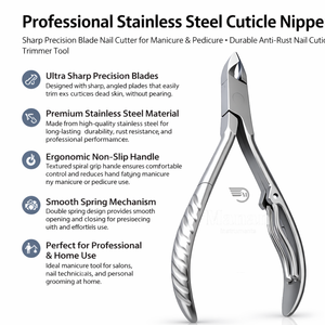 Stainless Steel Curved <b>Cuticle</b> Nipper Professional Nail <b>Trimmer</b> Precision Manicure Pedicure Tool OEM Custom Logo - Product Image 5