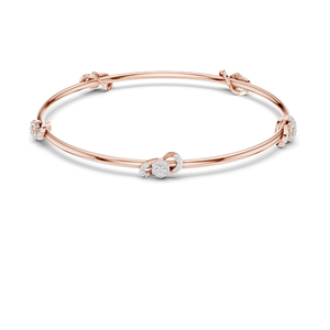 Knot <b>Bangle</b> Bracelet with 0.51 CT Lab-Grown Diamonds Round Brilliant Cut 18KT, 14KT, 10KT <b>Gold</b> & 925 Silver <b>Rose</b>, Yellow, - Product Image 6