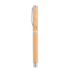 Stylo gel en bambou durable Cairo pour merchandising promotionnel - Product Image 2