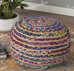 Puf de algodón hecho a mano más vendido, cojín de suelo con estampado otomano, reposapiés, asiento, decoración para sala de estar, consola con incrustaciones de hueso para jardín - Product Image 3