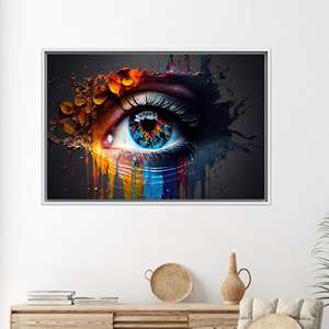 Tableau sur toile imprimé moderne - Design abstrait élégant, 1P : encadré blanc - Product Image 1