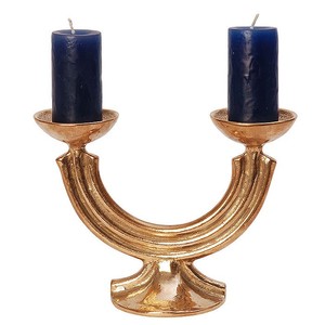 Bougeoir à tige en bois à base de métal Design antique Finition naturelle faite à la main unique Éclairage décoratif pour la maison - Product Image 6